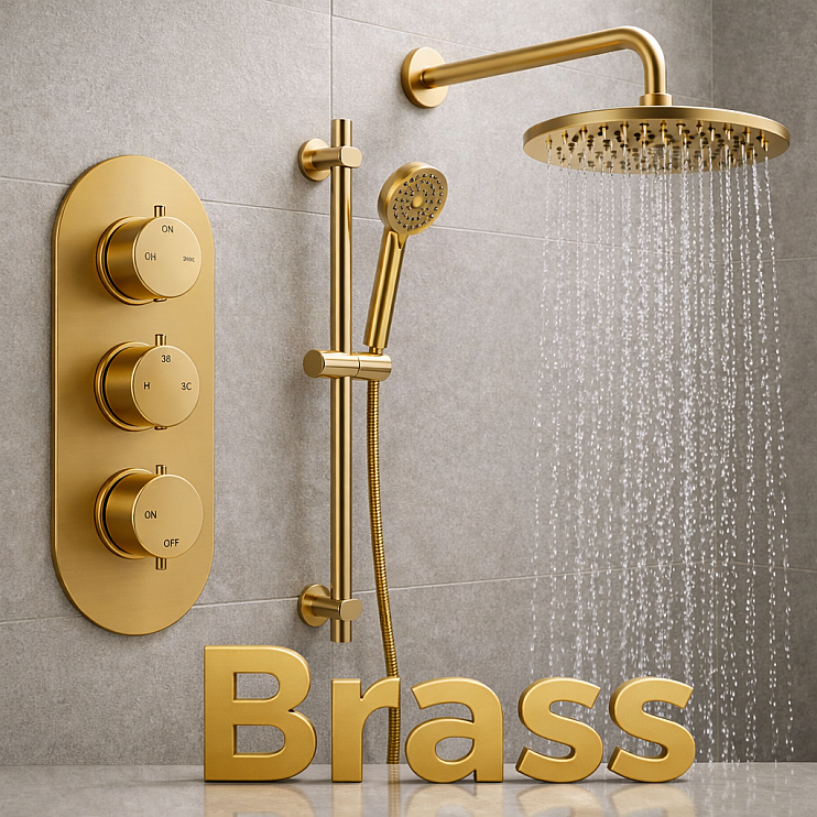 Shower Valve Mixer Packs Brushed Brass