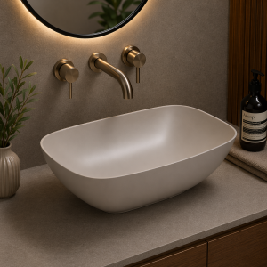 Layla 460x320mm Resin Washbowl - Latte Layla 460x320mm Resin Washbowl - Latte