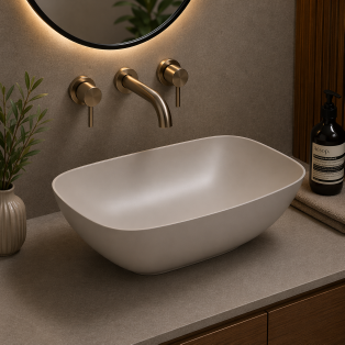 Layla 460x320mm Resin Washbowl - Latte Layla 460x320mm Resin Washbowl - Latte