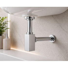 Modern Square Bottle Trap - Chrome Modern Square Bottle Trap - Chrome