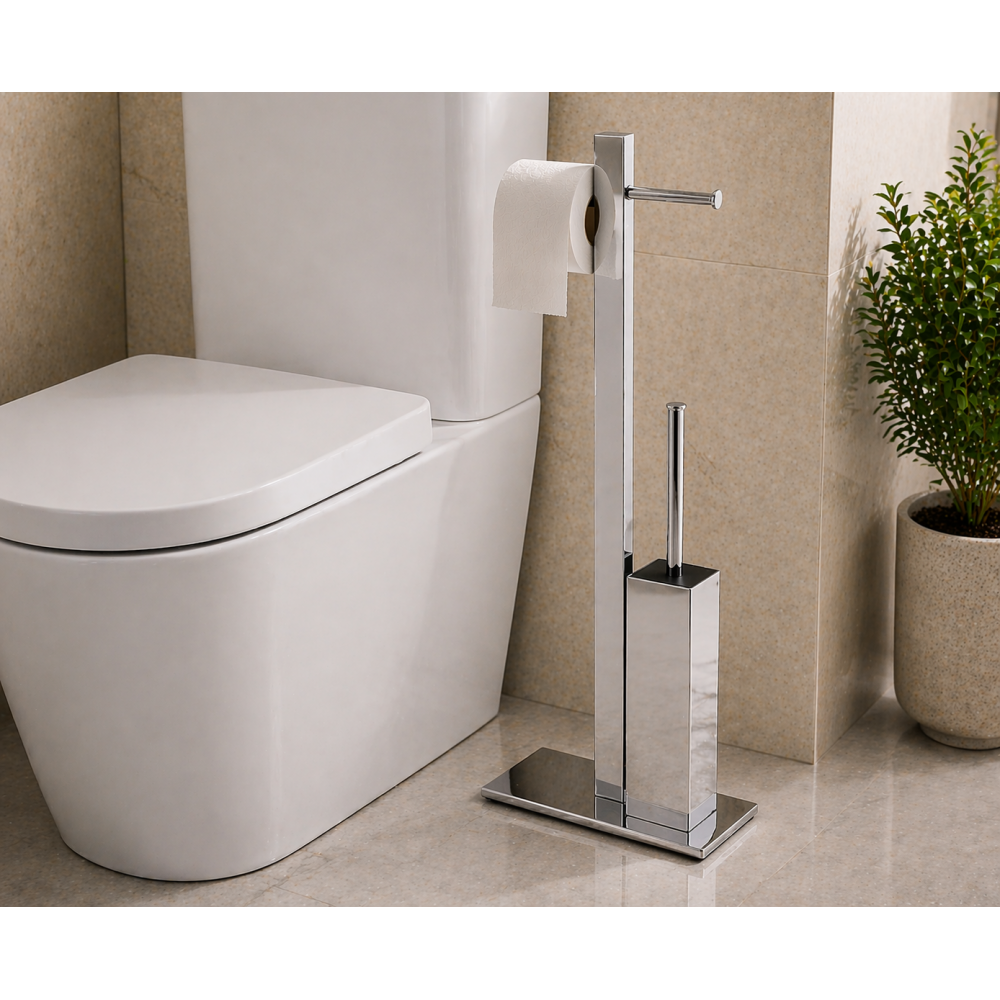 Origins Living Bridge Bathroom Butler Stand in Chrome 7632-13