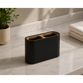 Origins Living Ninfea Tumbler - Black/Bamboo 1398-14 Origins Living Ninfea Tumbler - Black/Bamboo 1398-14