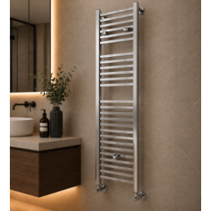 Qubos Square Ladder Radiator (500x1420x30mm) - Chrome