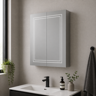 Suki 500mm 1 Door Front-Lit LED Mirror Cabinet