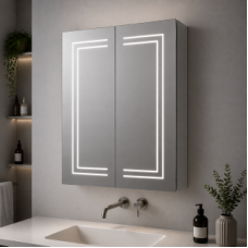 Suki 600mm 2 Door Front-Lit LED Mirror Cabinet