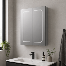 Rika 600mm 2 Door Front-Lit LED Mirror Cabinet