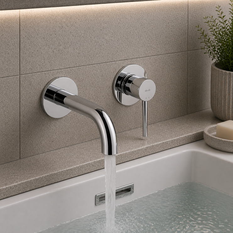 Abode Chao Wall Mounted 2-Hole Bath Mixer - Chrome Bathroom Taps Abode Chao Wall Mounted 2-Hole Bath Mixer - Chrome Bathroom Taps