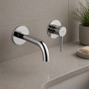 Abode Chao Wall Mounted 2-Hole Bath Mixer - Chrome Bathroom Taps Abode Chao Wall Mounted 2-Hole Bath Mixer - Chrome Bathroom Taps