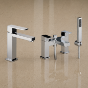 Abode Fervour Chrome Bathroom tap pack (Basin Mixer & Bath/Shower Mixer) - Chrome Abode Fervour Chrome Bathroom tap pack (Basin Mixer & Bath/Shower Mixer) - Chrome