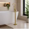 Evola Floor Standing Bath/Shower Mixer - Brushed Brass Bathroom Taps