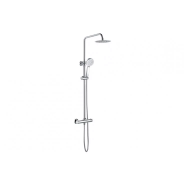 Round Thermostatic Bar Mixer w/Riser Kit - Chrome