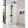 Aurora Round Thermostatic Bar Mixer w/Riser Kit - Matt Black