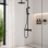 Vema Thermostatic Shower Column w/Fixed Head & Riser - Matt Black