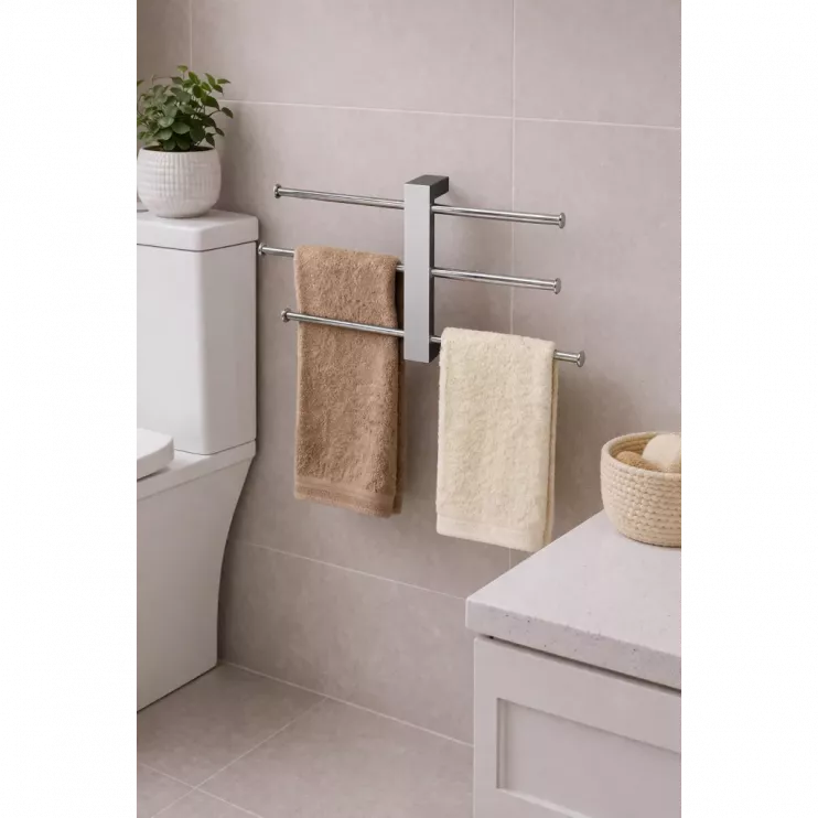 Origins Living Bridge Towel Rail Set Wall Mounted - Chrome 7630-13