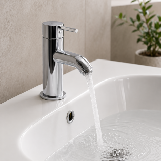 Abode Harmonie Basin Mixer - Chrome Bathroom Taps