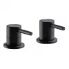 Abode Harmonie Round Bath Filler Panel Valves (Pair) - Matt Black Bathroom Taps