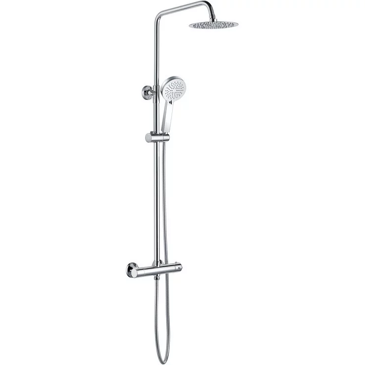 Columns Showers Chrome DICM0586 Aurora Round Thermostatic Bar Mixer w/Riser Kit - Chrome