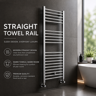 Towel Rails Straight Chrome
