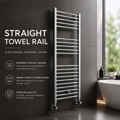 Towel Rails Straight Chrome