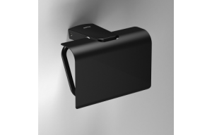 Origins Living S6 Black Toilet Roll Holder with Flap - Black 166473