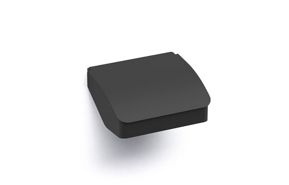 Origins Living S Cube Toilet Roll Holder with Flap - Black 173020