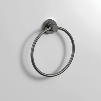 Origins Living Tecno Project Towel Ring - Gunmetal 188048 from Ebzone Wall mounted Bathroom Accessories S6 Black Towel Rail 32cm - Black 166404