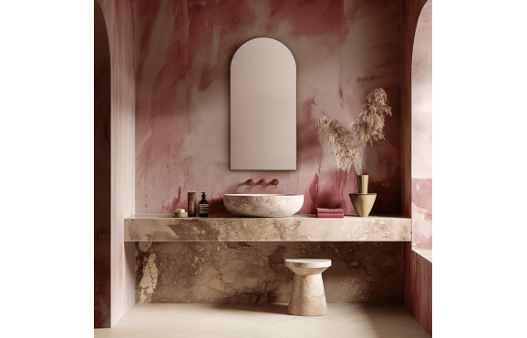 Origins Living Oslo Arch Mirror 50x100cm Black OSL-00R105-BK