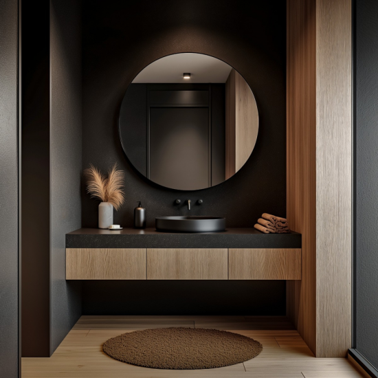 Origins Living Oslo Round Mirror 100cm Black OSL-00D100-BK from Ebzone Mirrors Origins Living Delphine Mirror 120 Black - 120x70cm DEL-001127-BK