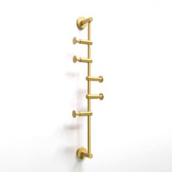 Origins Living Archer Vertical Rail With 5 Hooks - Satin Brass ARR-110560-BB