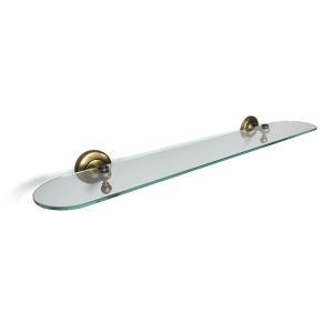 Origins Living Albany Glass Shelf - Aged Brass ALB-120060-AB Bathroom Wall Fitting