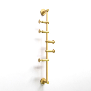 Origins Living Archer Vertical Rail With 5 Hooks - Satin Brass ARR-110560-BB