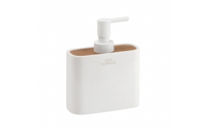 Origins Living Ninfea Soap Dispenser - White/Bamboo 1380-02 Origins Living Ninfea Soap Dispenser - White/Bamboo 1380-02