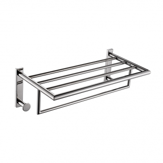 Origins Living G Pro Towel Rack with Hooks - Chrome 5035-13 from Ebzone Wall mounted Bathroom Accessories Origin Living Baxter Towel Rail 35cm - Brushed Brass BAX-115135-BB