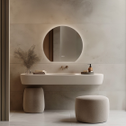 Origins Living Mirrors Claris CLR-01D109-03 Origins Living Claris Round Cut Mirror 100cm CLR-01D109-03 Heating Trem Square Ladder Radiator (500x1500mm) - Black RAA5145