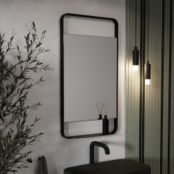 Origins Living Ludgate Mirror with Shelf 55 Black LDG-002510-BK