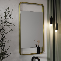 Origins Living Ludgate Mirror with Shelf 55 Brushed Brass LDG-002510-BB