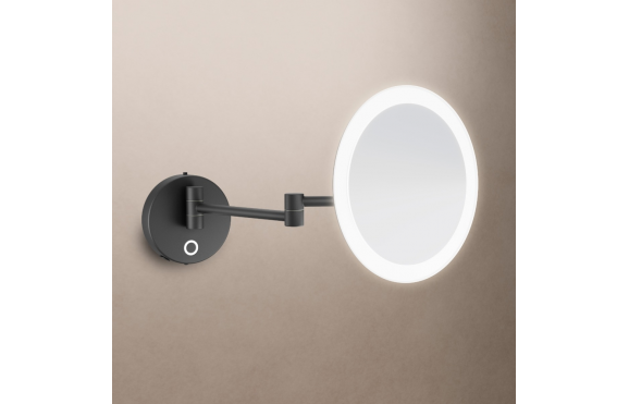 Origins Living Sloane Round LED Magnifying Mirror Black SLN-017302-BK