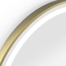 Origins Living Lomax Light Round Mirror 70cm Brushed Brass LML-01D070-BB