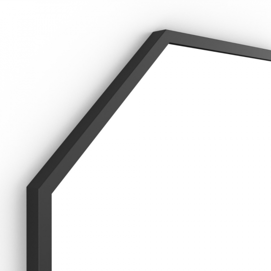 Origins Living Docklands Octagon Mirror 60cm Black DKL-00T060-BK from Ebzone Toilets & Frames Lili Rimless Wall Hung WC & Soft Close Seat LIL5149