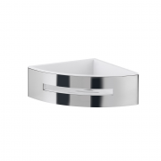 Origins Living Poseidon Corner Basket - Chrome/White 7780-23