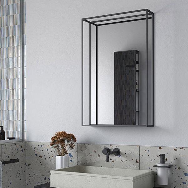 Origins Living Docklands Rectangular Mirror 40 Black - 40x70cm B375561