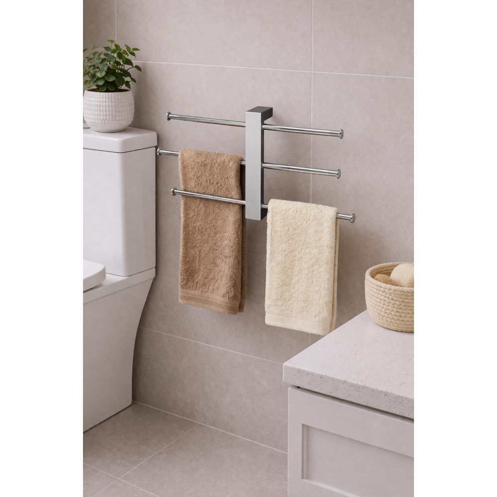 Origins Living Bridge Towel Rail Set Wall Mounted - Chrome 7630-13