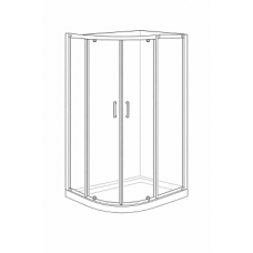 x 6mm Glass Classix 1200x900mm 2 Door Offset Quadrant - Chrome