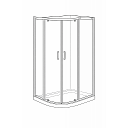 Classix 1200x800mm x 6mm Glass 2 Door Offset Quadrant - Chrome