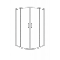 Classix 1000x800mm x 6mm Glass 2 Door Offset Quadrant - Chrome