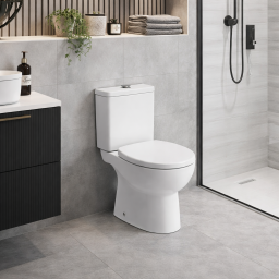 Tuscany Close Coupled Open Back WC & Soft Close Seat