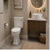 Sherbourne Close Coupled WC & Satin White Wood Effect Seat w/Br.Brass Finishes