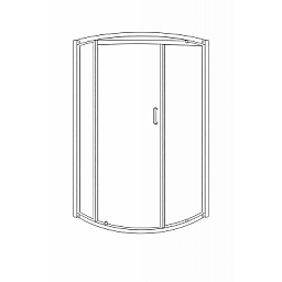 Classix 800mm x 6mm Glass 1 Door Quadrant - Chrome