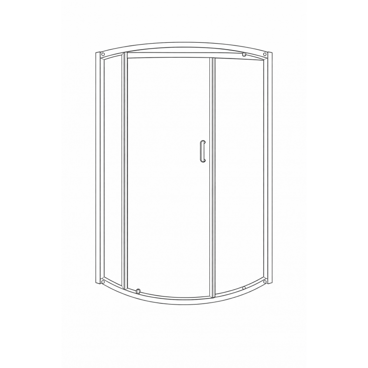 Classix 900mm x 6mm Glass 1 Door Quadrant - Chrome