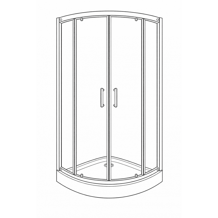 Classix 900mm x 6mm Glass 2 Door Easy-Fit Quadrant & 45mm Tray Pack - Chrome